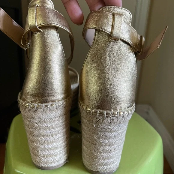 J.crew Marina metallic gold espadrille wedge sandals - Picture 4 of 8